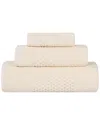 Superior Playa Zero Twist Cotton Medium Weight Solid Waffle Textured 3pc Towel  Set