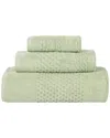 Superior Playa Zero Twist Cotton Medium Weight Solid Waffle Textured 3pc Towel  Set