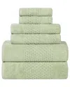 Superior Playa Zero Twist Cotton Medium Weight Solid Waffle Textured 6pc Towel  Set