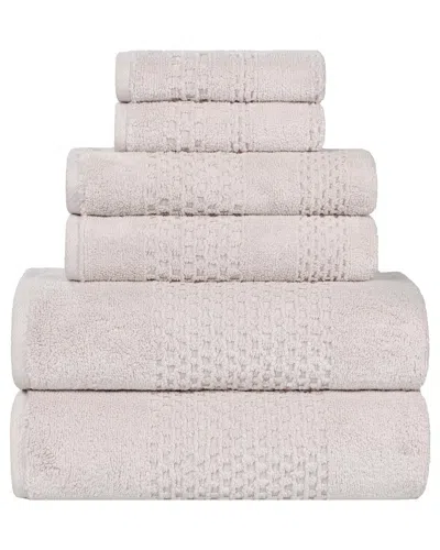 Superior Playa Zero Twist Cotton Medium Weight Solid Waffle Textured 6pc Towel  Set