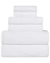 Superior Playa Zero Twist Cotton Medium Weight Solid Waffle Textured 6pc Towel  Set