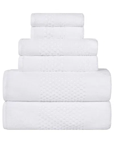 Superior Playa Zero Twist Cotton Medium Weight Solid Waffle Textured 6pc Towel  Set