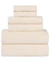 Superior Playa Zero Twist Cotton Medium Weight Solid Waffle Textured 6pc Towel  Set