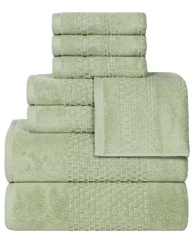 Superior Playa Zero Twist Cotton Medium Weight Solid Waffle Textured 8pc Towel  Set