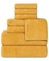 Superior Playa Zero Twist Cotton Medium Weight Solid Waffle Textured 8pc Towel  Set