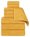 Superior Playa Zero Twist Cotton Medium Weight Solid Waffle Textured 9pc Towel  Set
