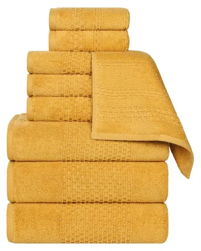 Superior Playa Zero Twist Cotton Medium Weight Solid Waffle Textured 9pc Towel  Set