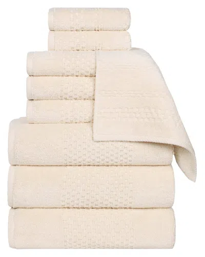 Superior Playa Zero Twist Cotton Medium Weight Solid Waffle Textured 9pc Towel  Set
