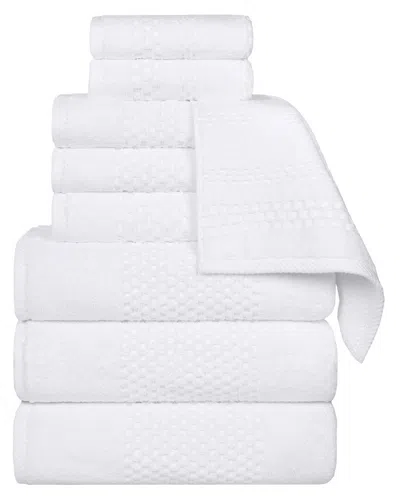 Superior Playa Zero Twist Cotton Medium Weight Solid Waffle Textured 9pc Towel  Set