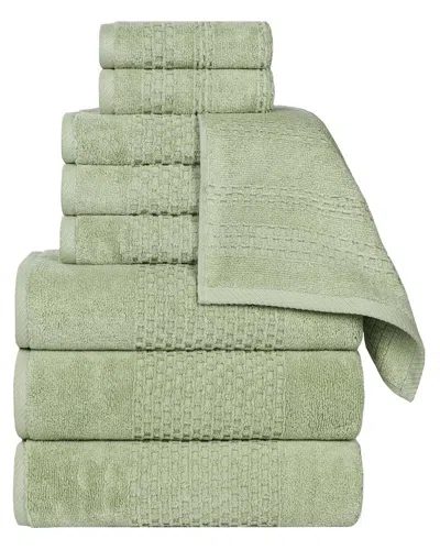 Superior Playa Zero Twist Cotton Medium Weight Solid Waffle Textured 9pc Towel  Set