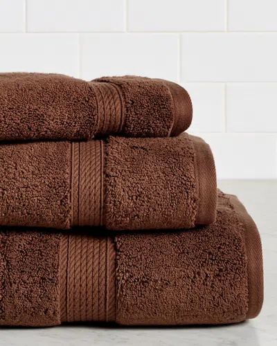 Superior Premium Combed Egyptian Cotton 3pc Towel Set In Brown