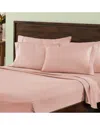 Superior Premium Plush 1000 Thread Count Solid Deep Pocket Cotton Blend Bed Sheet Set In Blush