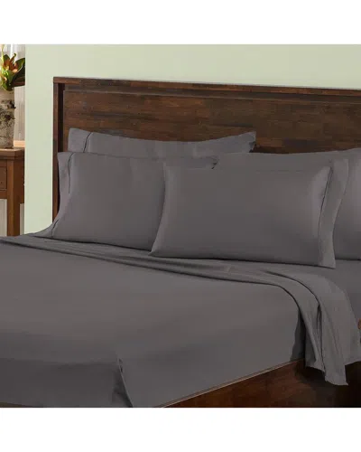 Superior Premium Plush 1000 Thread Count Solid Deep Pocket Cotton Rich Bed Sheet Set In Grey