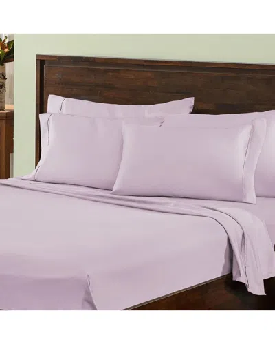 Superior Premium Plush 1000 Thread Count Solid Deep Pocket Cotton Rich Bed Sheet Set In Lilac