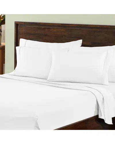 Superior Premium Plush 1000 Thread Count Solid Deep Pocket Cotton Rich Bed Sheet Set In White