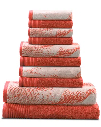Superior Quick-drying Solid And Marble Effect 10pc Towel Set