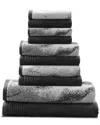 Superior Quick-drying Solid And Marble Effect 10pc Towel Set
