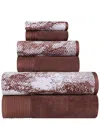 Superior Quick-drying Solid And Marble Effect 8pc Towel Set In Brown