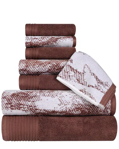 SUPERIOR SUPERIOR QUICK-DRYING SOLID AND MARBLE EFFECT 8PC COTTON TOWEL SET