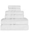 Superior Quick-drying Solid 6pc Assorted Bathroom Towel Set In White