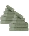 Superior Rayon Eco-friendly Fluffy Soft Modern Solid 12pc Towel Set
