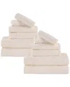 Superior Rayon Eco-friendly Fluffy Soft Modern Solid 12pc Towel Set