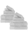 Superior Rayon Eco-friendly Fluffy Soft Modern Solid 12pc Towel Set
