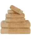 Superior Rayon Eco-friendly Fluffy Soft Modern Solid 6pc Towel Set