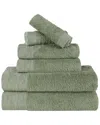 Superior Rayon Eco-friendly Fluffy Soft Modern Solid 6pc Towel Set