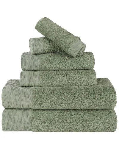 SUPERIOR SUPERIOR RAYON ECO-FRIENDLY FLUFFY SOFT MODERN SOLID 6PC TOWEL SET