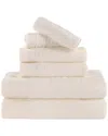 Superior Rayon Eco-friendly Fluffy Soft Modern Solid 6pc Towel Set