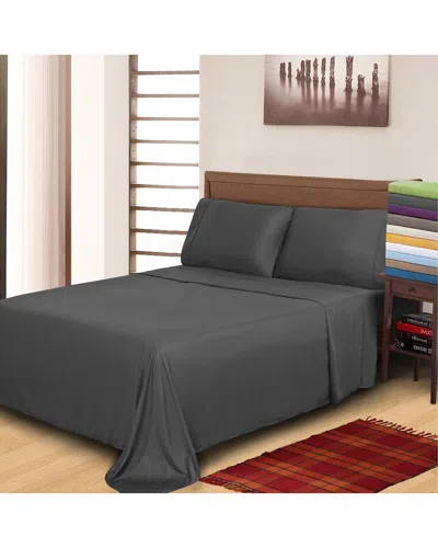 Superior Rayon From Bamboo 300 Thread Count Solid Deep Pocket Sheet Set In Charcoal