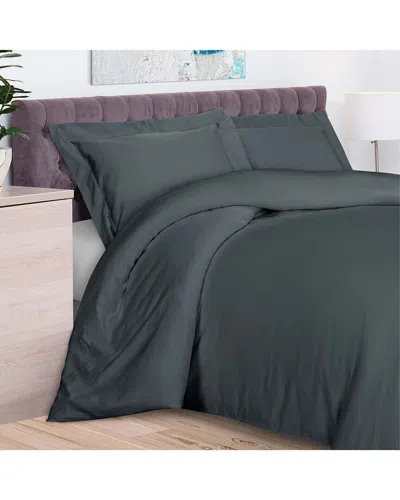 Superior Rayon From Bamboo 300 Thread Count Solid Duvet Cover Set In Green