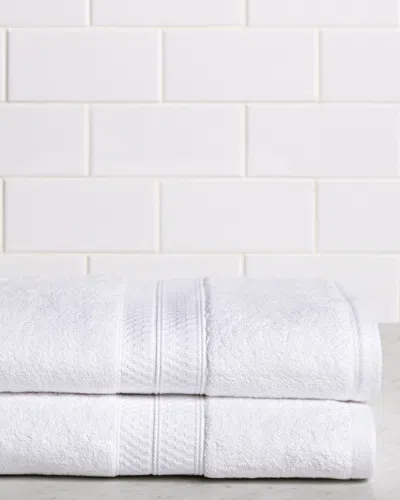 Superior Rayon From Bamboo Blend Solid 2pc Bath Towel Set In White