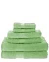 Superior Rayon From Bamboo Blend Solid 6pc Towel Set In Green