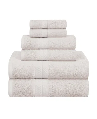Superior Rayon From Bamboo Blend Ultra Soft Quick Drying Solid 6 Piece Assorted Towel Set Bedding In Ivory