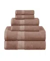Superior Rayon From Bamboo Blend Ultra Soft Quick Drying Solid 6 Piece Assorted Towel Set Bedding In Sand