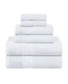 Superior Rayon From Bamboo Blend Ultra Soft Quick Drying Solid 6 Piece Assorted Towel Set Bedding In White