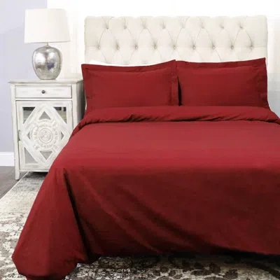 Superior Reversible Duvet Cover Set In Burgundy