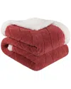 SUPERIOR SUPERIOR REVERSIBLE JACQUARD LATTICE FLEECE PLUSH SHERPA BLANKET