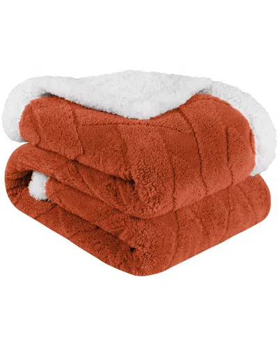 Superior Reversible Jacquard Lattice Fleece Plush Sherpa Blanket