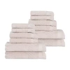 Superior Rolla Collection | 100% Cotton 12-pc. Quick Dry Solid Bath Towel Set In Silver