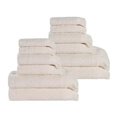 Superior Rolla Collection | 100% Cotton 12-pc. Quick Dry Solid Bath Towel Set In White