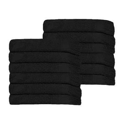 Superior Rolla Collection | 100% Cotton 12-pc. Quick Dry Washcloth In Black