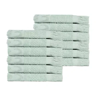 Superior Rolla Collection | 100% Cotton 12-pc. Quick Dry Washcloth In Green