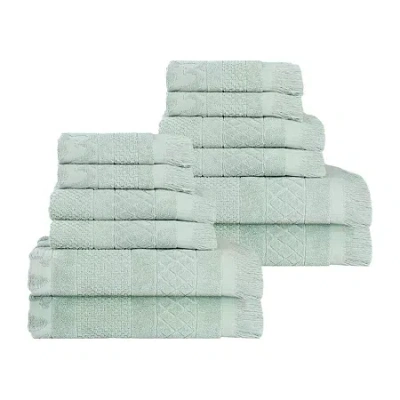 Superior Rolla Collection | 100% Cotton 12-pc. Quick Dry Solid Bath Towel Set In Pink