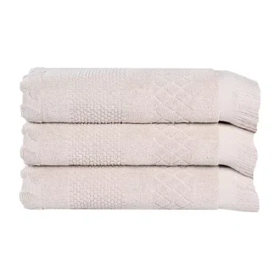 Superior Rolla Collection | 100% Cotton 3-pc. Quick Dry Geometric Bath Towel In Silver