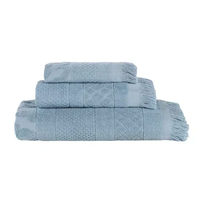 Superior Rolla Collection | 100% Cotton 3-pc. Quick Dry Solid Bath Towel Set In Blue