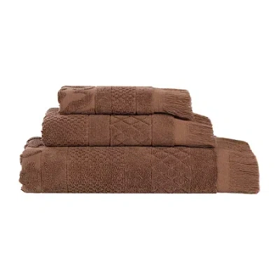 Superior Rolla Collection | 100% Cotton 3-pc. Quick Dry Solid Bath Towel Set In Brown
