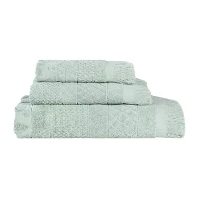 Superior Rolla Collection | 100% Cotton 3-pc. Quick Dry Solid Bath Towel Set In Green